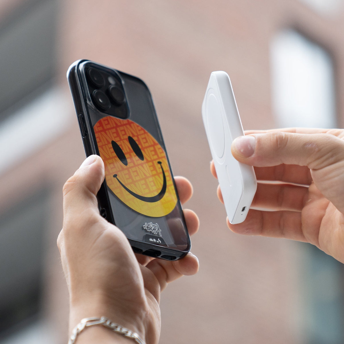 Orange Smiley Protective Phone Case - Ben Eine MagSafe