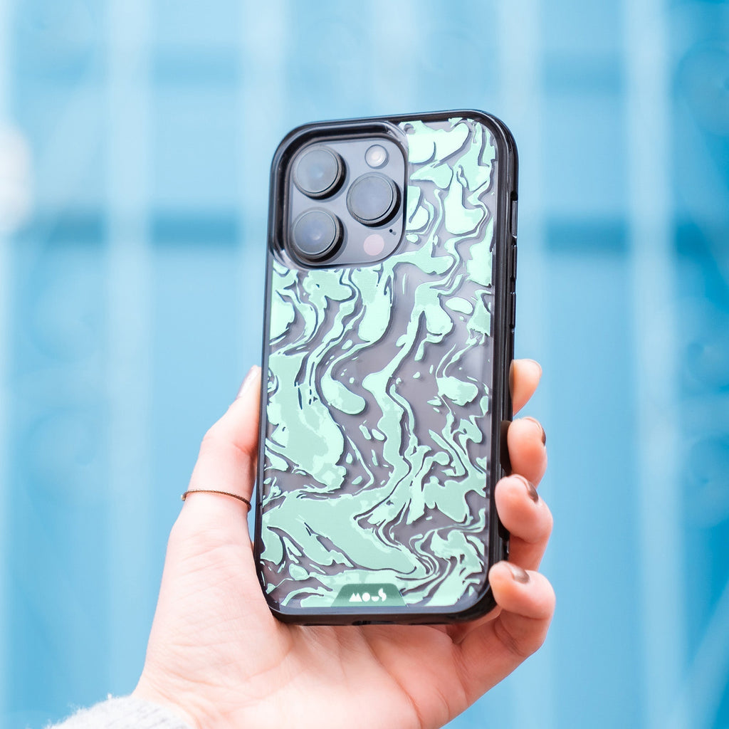 Sage Green Protective Phone Case - Marbled