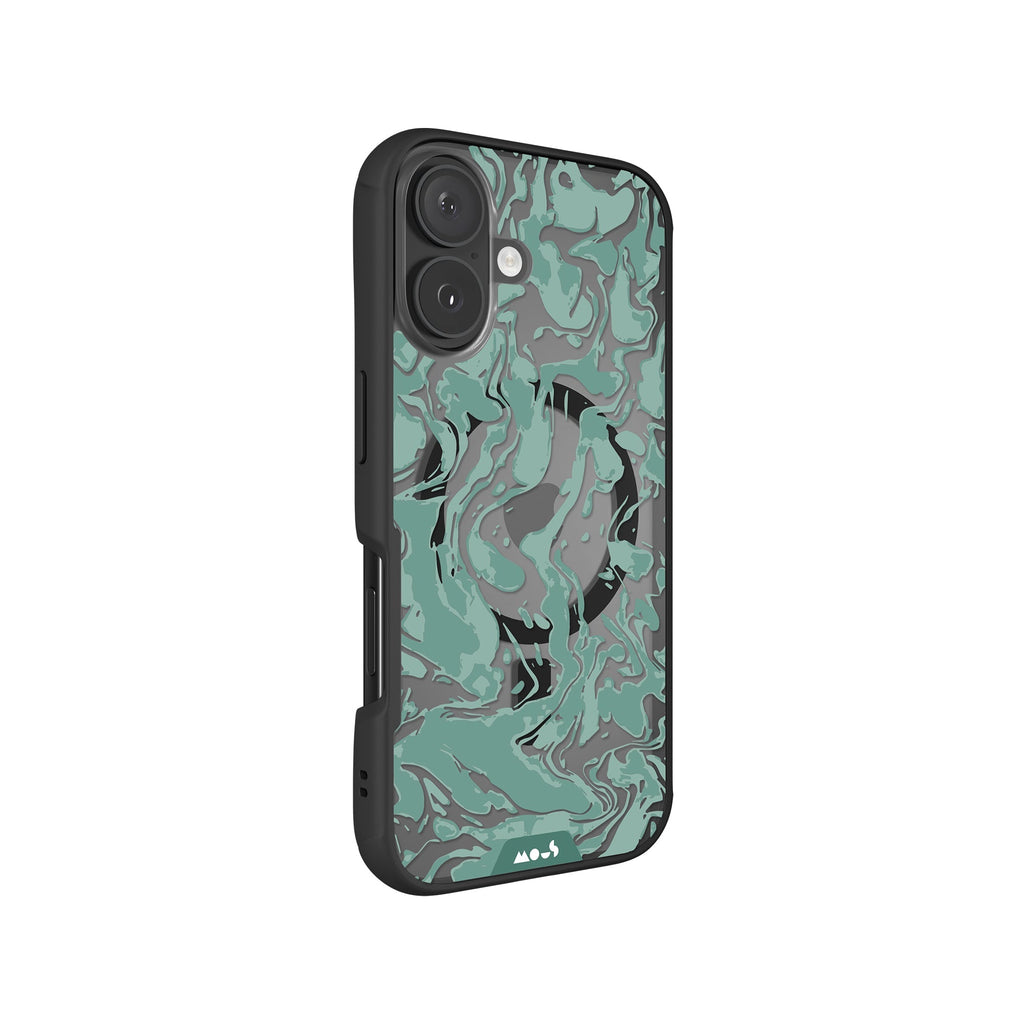 Sage Green Protective Phone Case - Marbled MagSafe