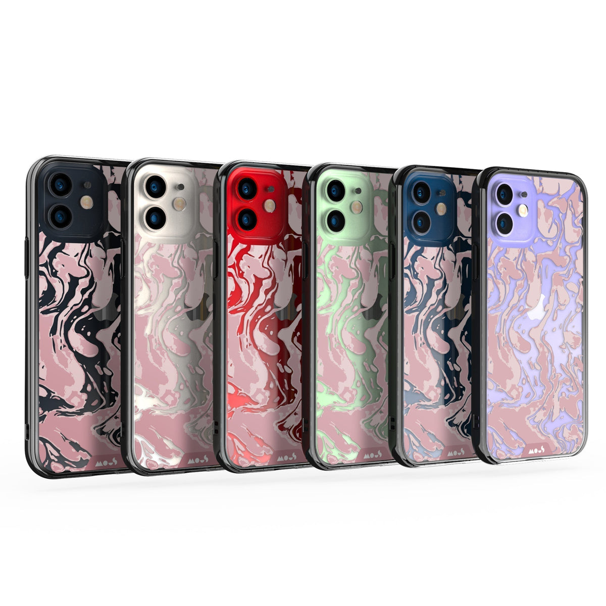Dusky Pink Protective Phone Case - Marbled