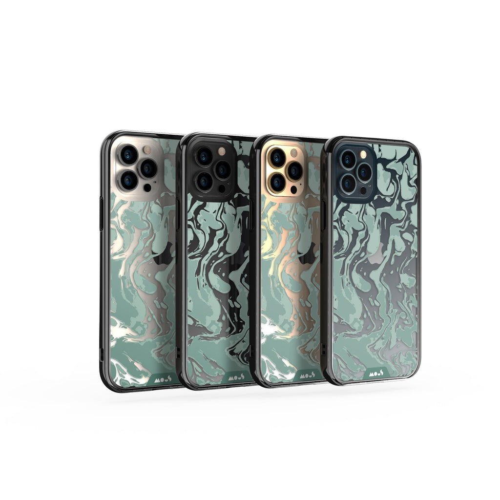 Sage Green Protective Phone Case - Marbled
