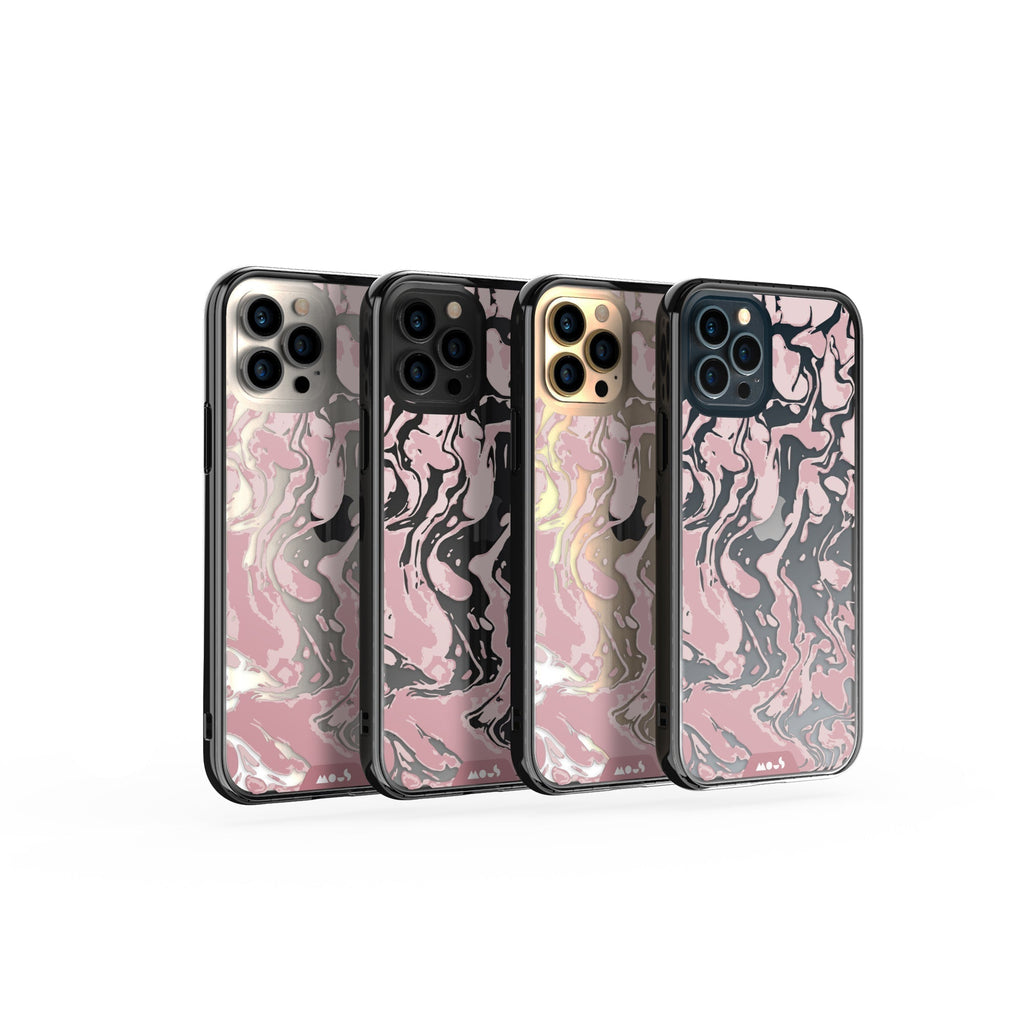 Dusky Pink Protective Phone Case - Marbled