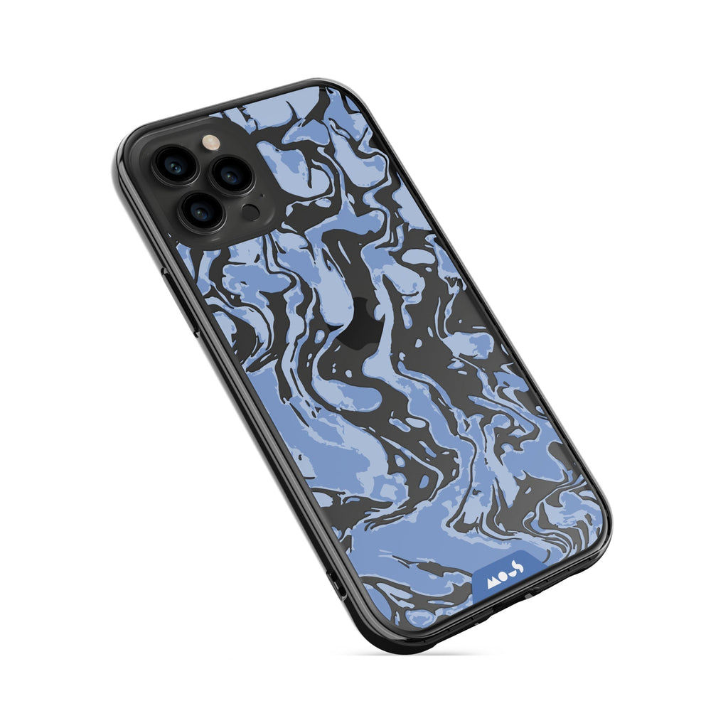Sky Blue Protective Phone Case - Marbled