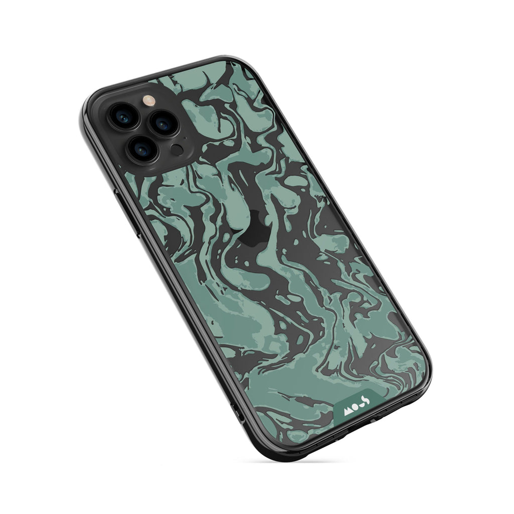 Sage Green Protective Phone Case - Marbled