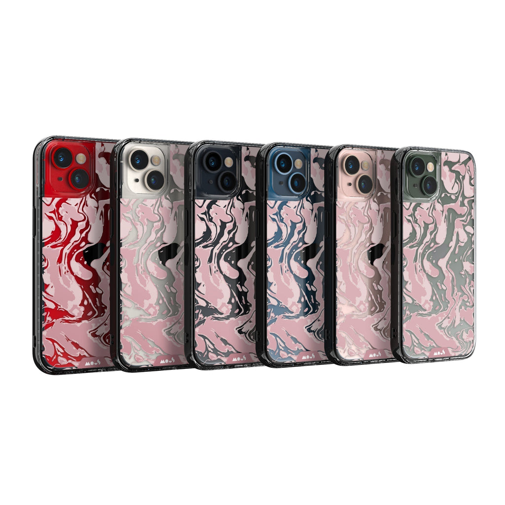 Dusky Pink Protective Phone Case - Marbled