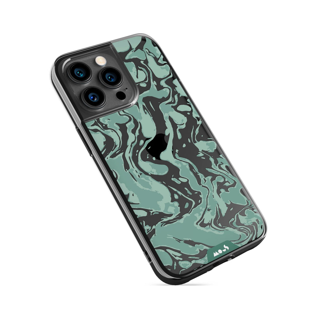 Sage Green Protective Phone Case - Marbled