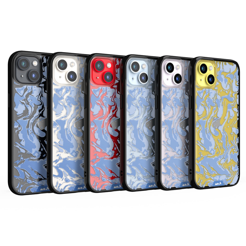 Sky Blue Protective Phone Case - Marbled