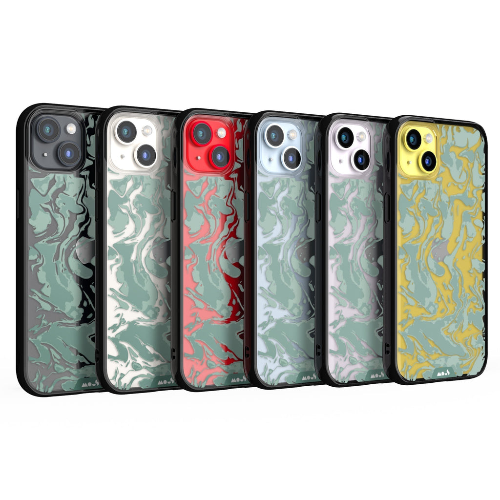 Sage Green Protective Phone Case - Marbled