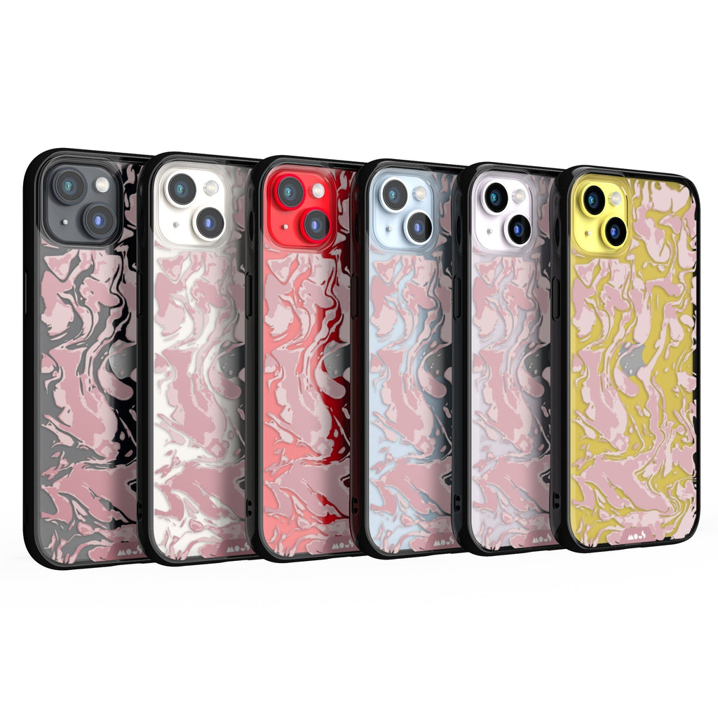 Dusky Pink Protective Phone Case - Marbled