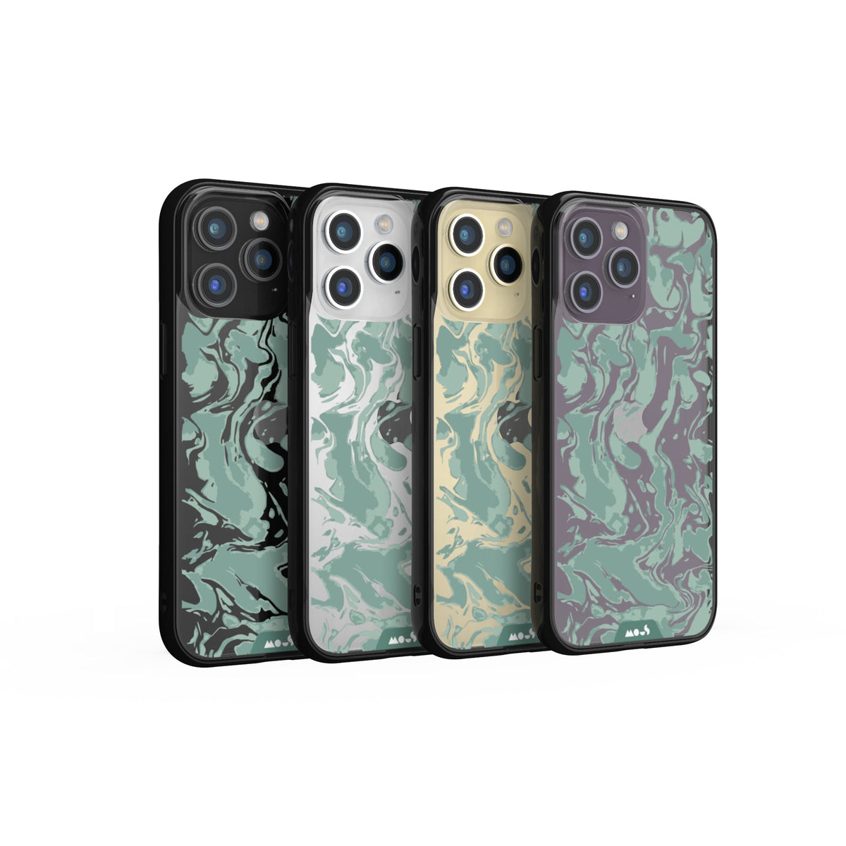 Sage Green Protective Phone Case - Marbled
