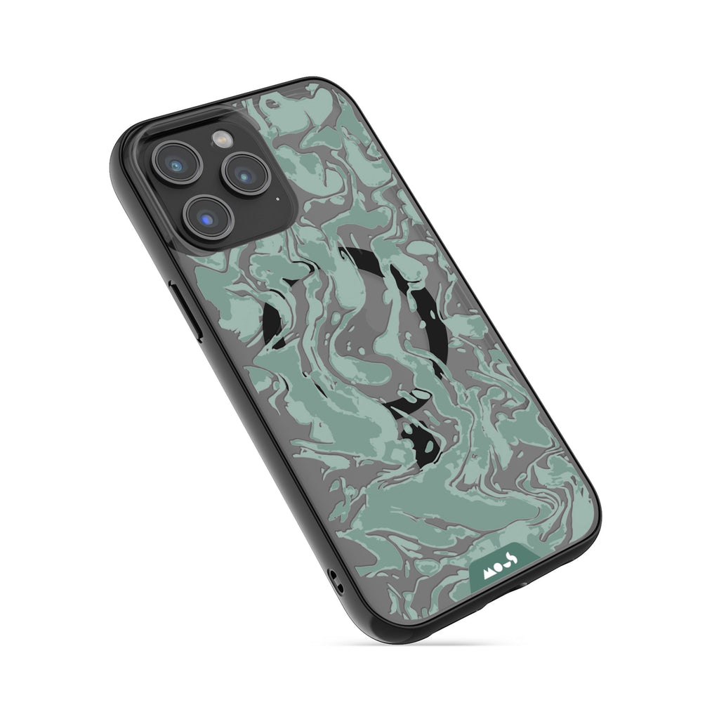 Sage Green Protective Phone Case - Marbled MagSafe