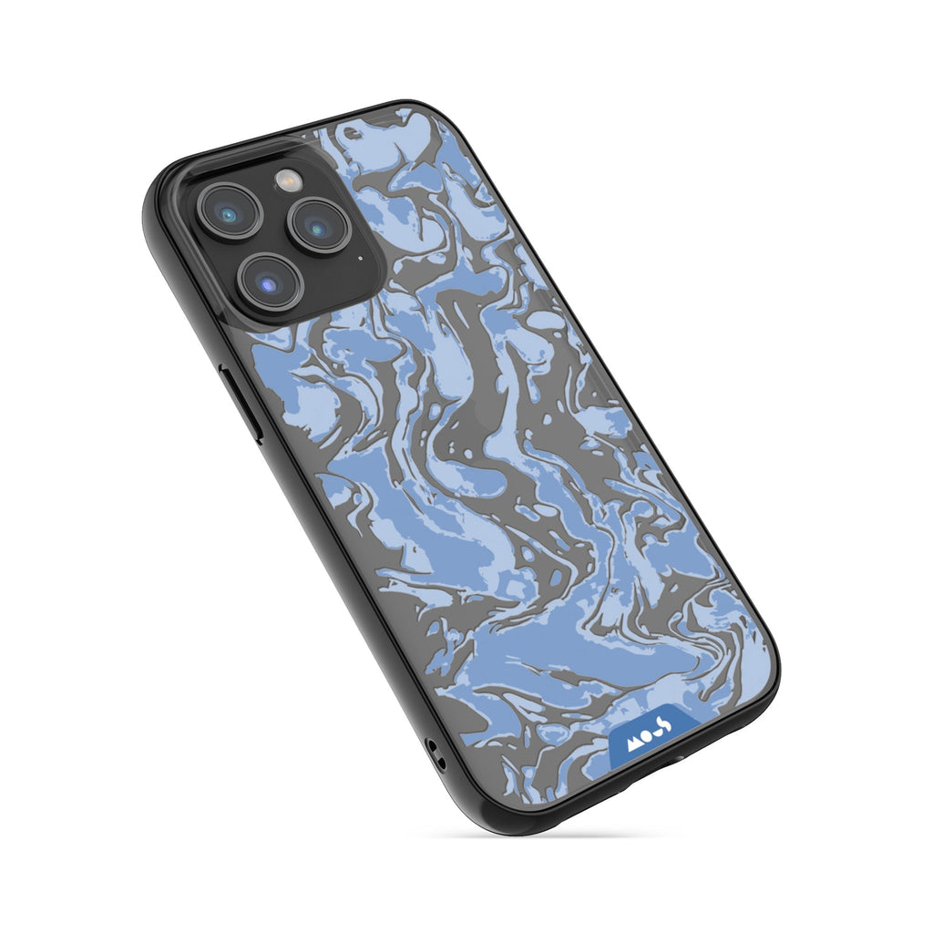Sky Blue Protective Phone Case - Marbled