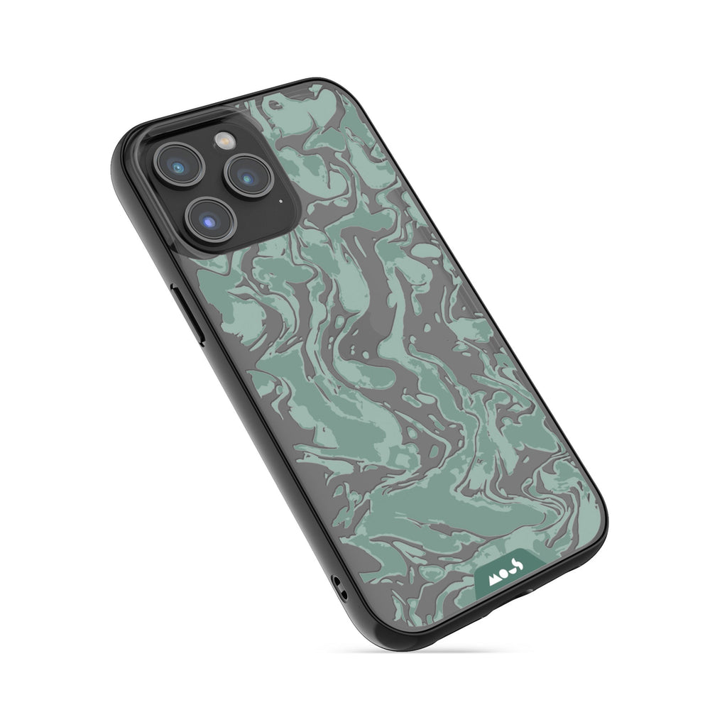 Sage Green Protective Phone Case - Marbled