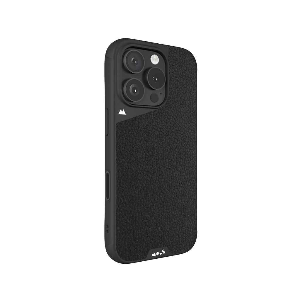 Black Leather Protective Phone Case with Camera Control Button - Limitless