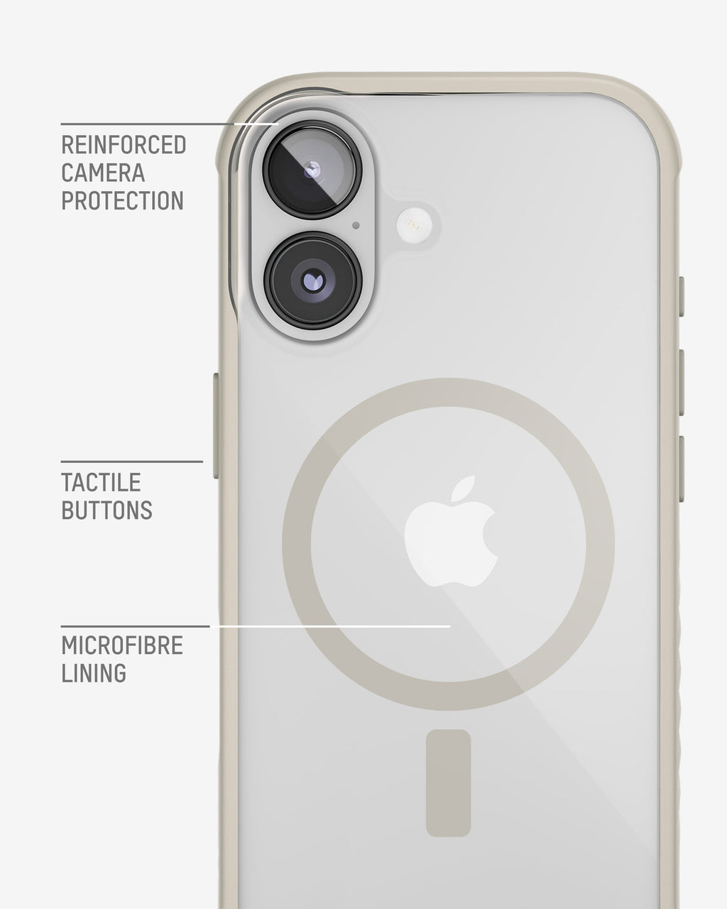 Clarity Phone Case - Stone Magsafe